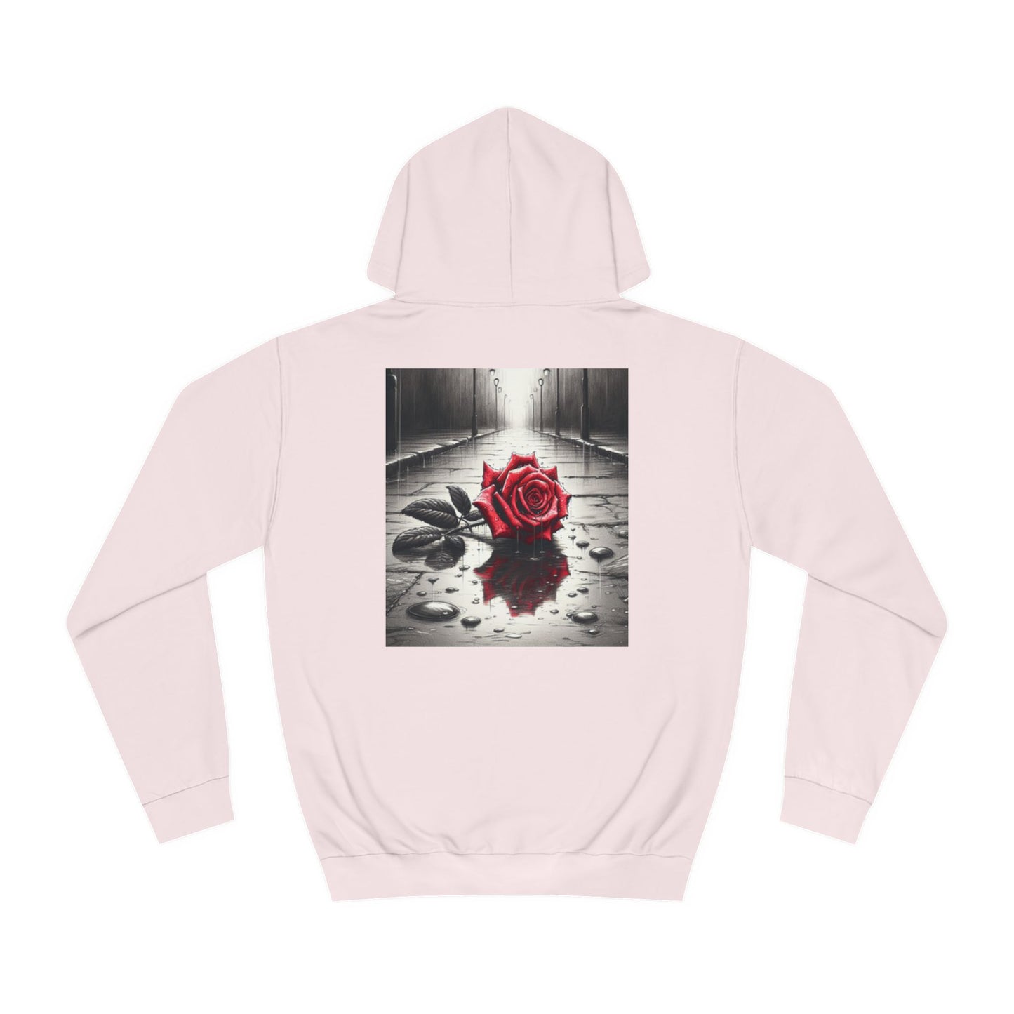 Unisex College Hoodie - "We Are Here to Stay" with Rose Graphic