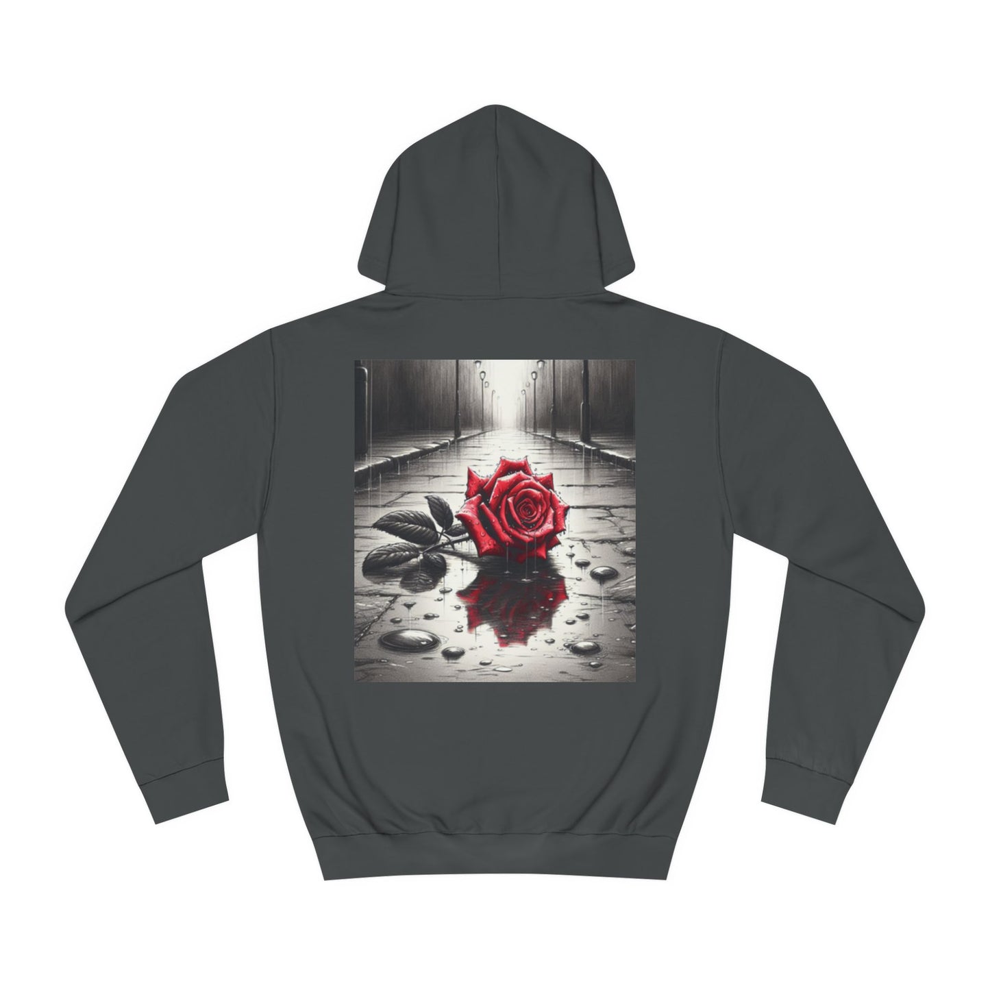 Unisex College Hoodie - "We Are Here to Stay" with Rose Graphic