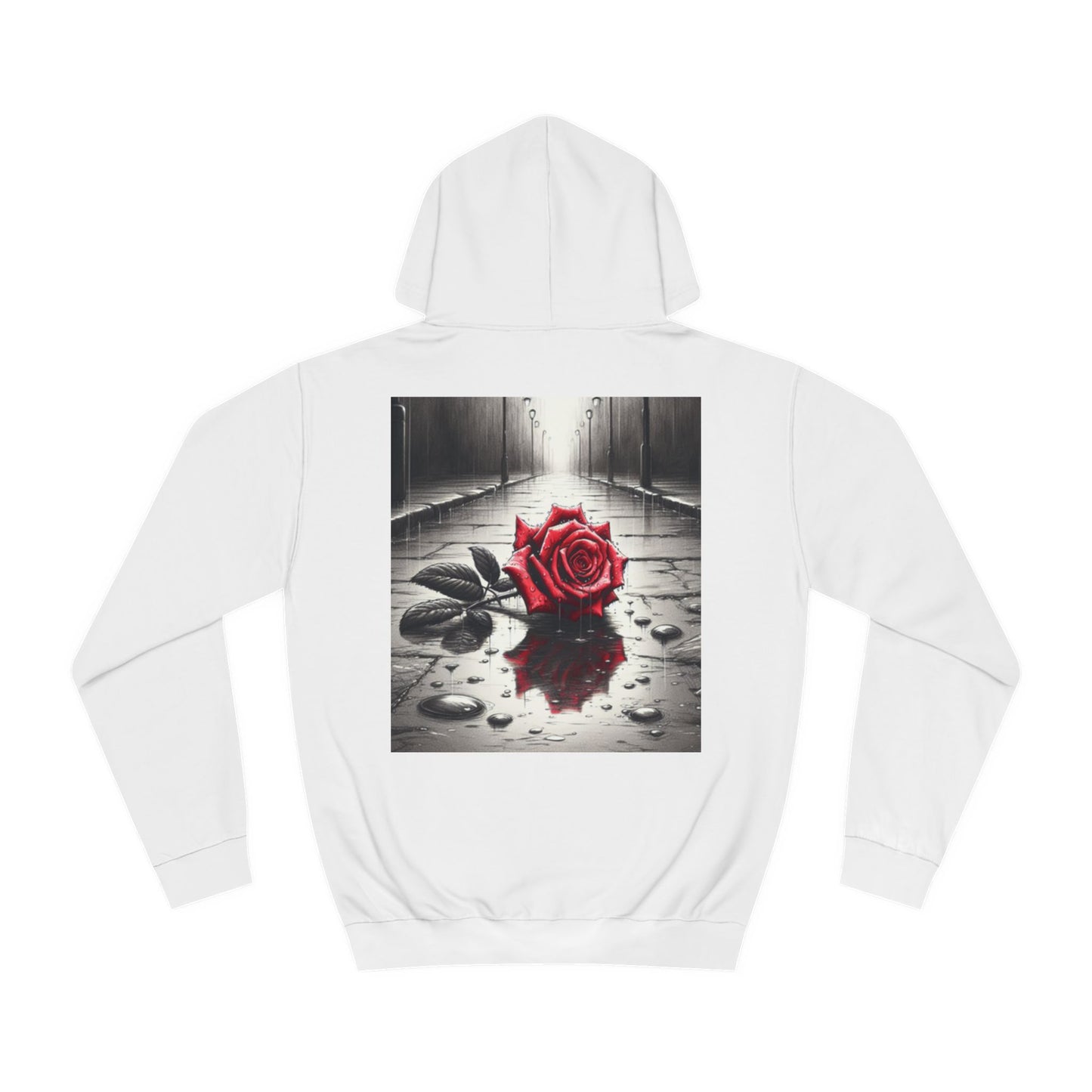 Unisex College Hoodie - "We Are Here to Stay" with Rose Graphic