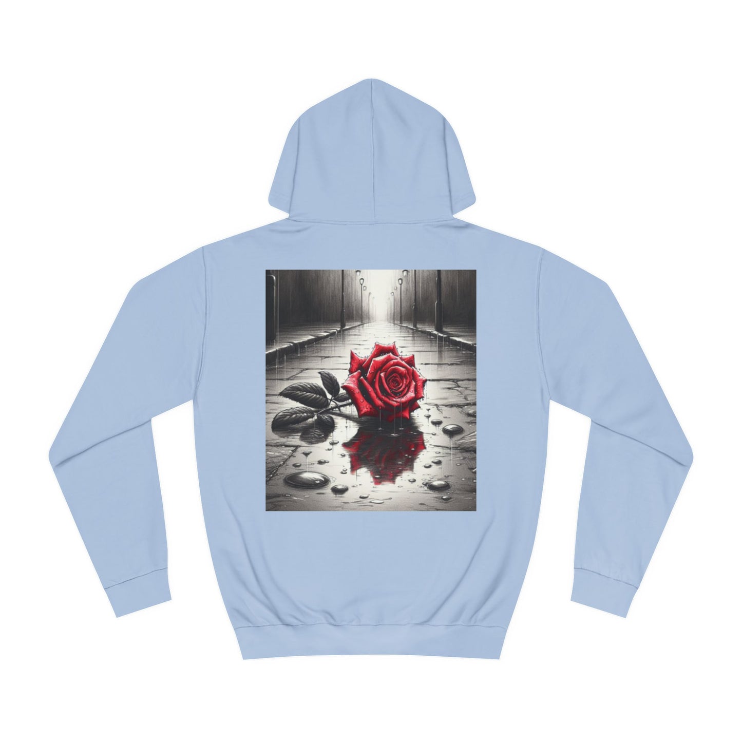 Unisex College Hoodie - "We Are Here to Stay" with Rose Graphic